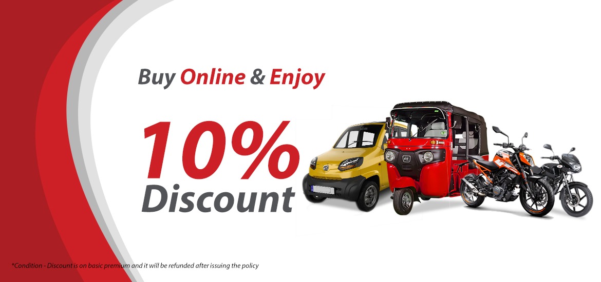 Buy Online Insurance & Enjoy 10% Discount for Your Vehicle